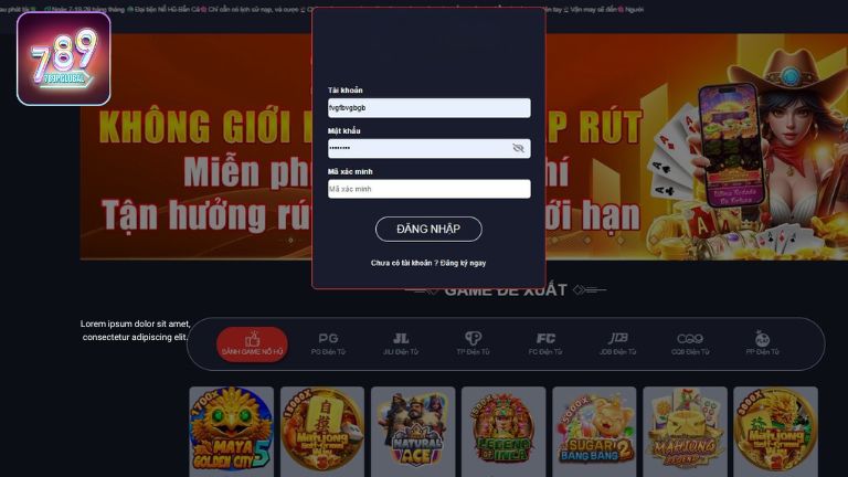 Vấn đề thường gặp khi đăng nhập tài khoản 789P